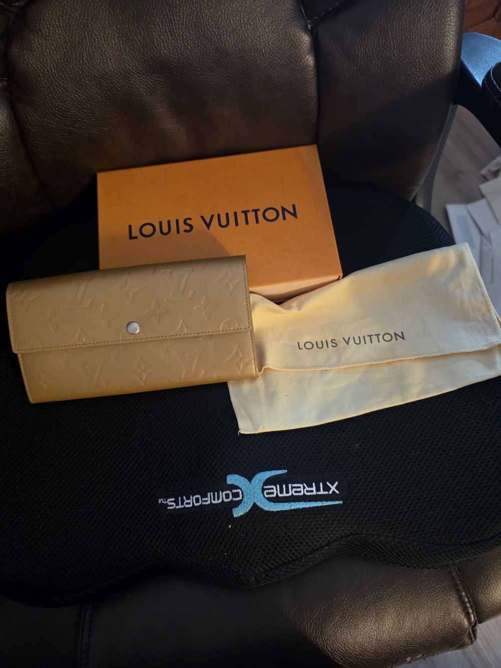 Louis Vuitton Yellow Monogram Vernis Long Wallet with Dust Bag